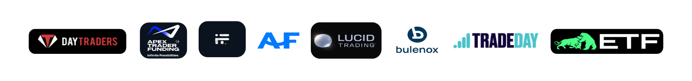 Logos of Eight Proprietary Trading Firms
